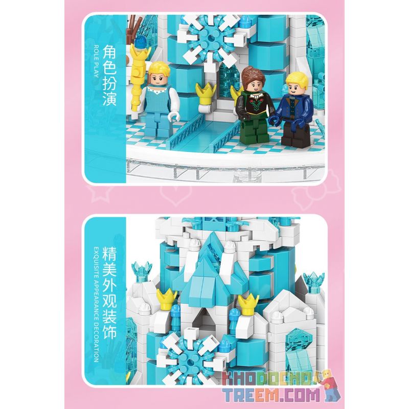 MOYU BLOCK MY92101 92101 non  VIÊN NANG LÂU ĐÀI BĂNG bộ đồ chơi xếp lắp ráp ghép mô hình Girl ICE CASTLE Con Gái 1610 khối