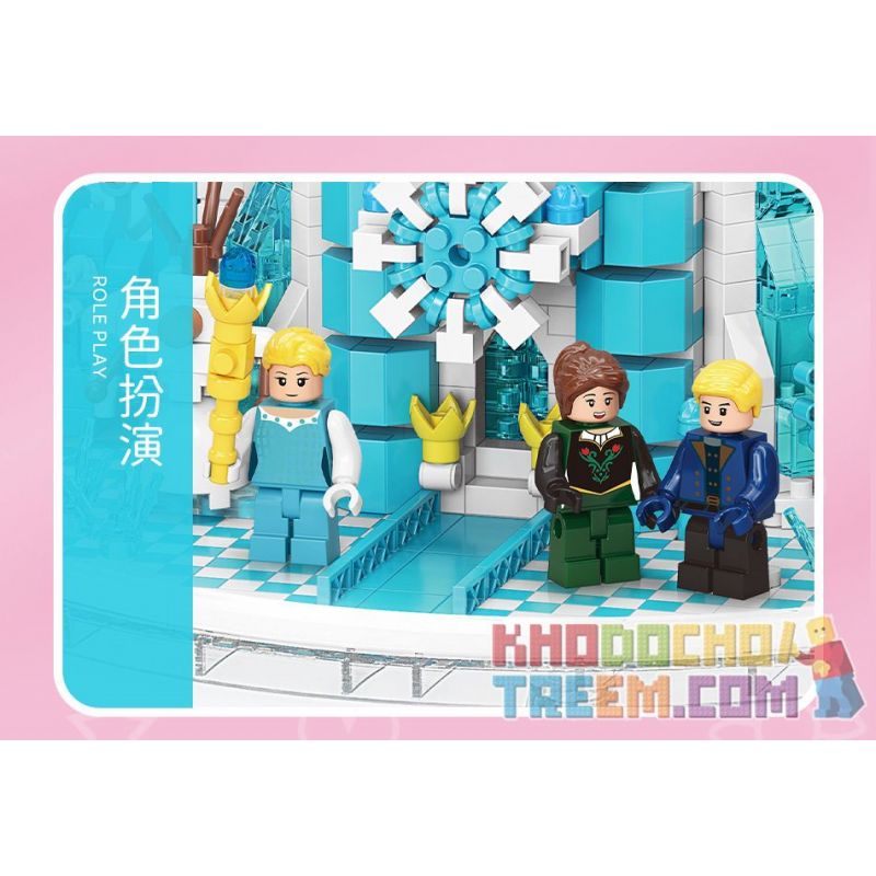 MOYU BLOCK MY92101 92101 non  VIÊN NANG LÂU ĐÀI BĂNG bộ đồ chơi xếp lắp ráp ghép mô hình Girl ICE CASTLE Con Gái 1610 khối