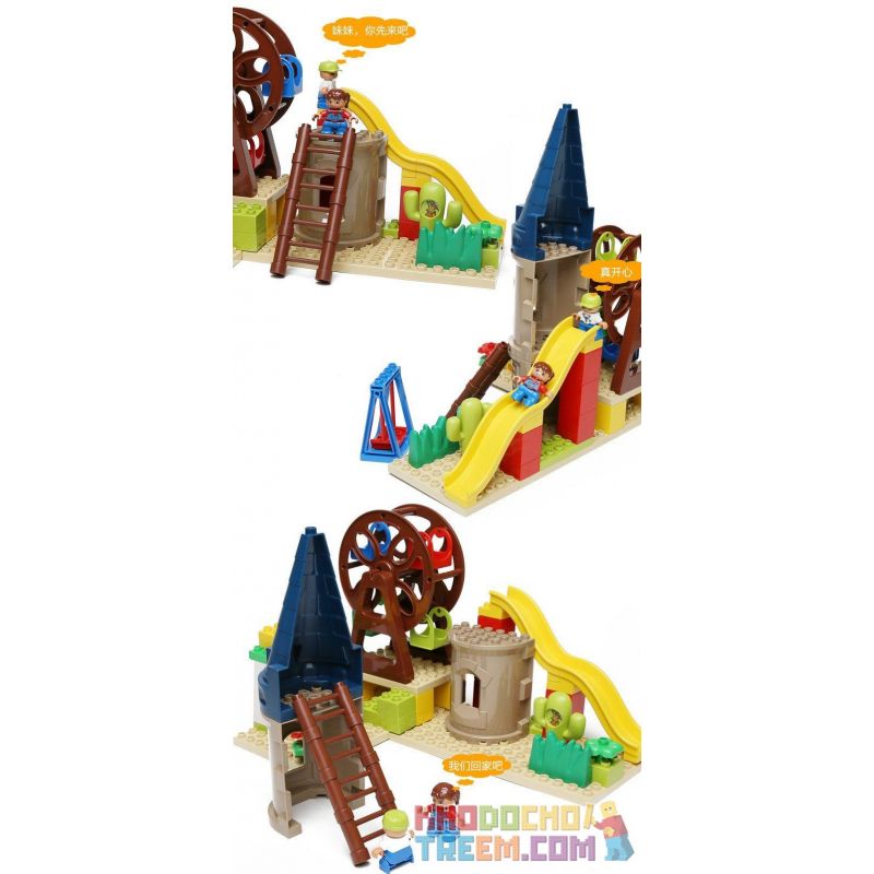 HYSTOYS HONGYUANSHENG AOLEDUOTOYS HG-1444 1444 HG1444 Xếp hình kiểu    Playground Set With Storage Khu Vui Chơi Thiên đường 52 khối HYSTOYS HONGYUANSHENG AOLEDUOTOYS HG-1444 1444 HG1444 Xếp hình kiểu    Playground Set With Storage Khu Vui Chơi Thiên đường 52 khối
