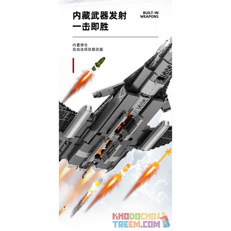 SEMBO 202192 non  MỘT QUỐC GIA HÙNG MẠNH THẾ HỆ TIẾP THEO CỦA MÁY BAY CHIẾN ĐẤU ĐA NĂNG HOẠT ĐỘNG TRÊN TÀU SÂN bộ đồ chơi xếp lắp ráp ghép mô hình Military Army Quân Sự Bộ Đội 960 khối