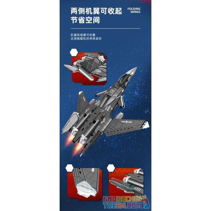 SEMBO 202192 non  MỘT QUỐC GIA HÙNG MẠNH THẾ HỆ TIẾP THEO CỦA MÁY BAY CHIẾN ĐẤU ĐA NĂNG HOẠT ĐỘNG TRÊN TÀU SÂN bộ đồ chơi xếp lắp ráp ghép mô hình Military Army Quân Sự Bộ Đội 960 khối