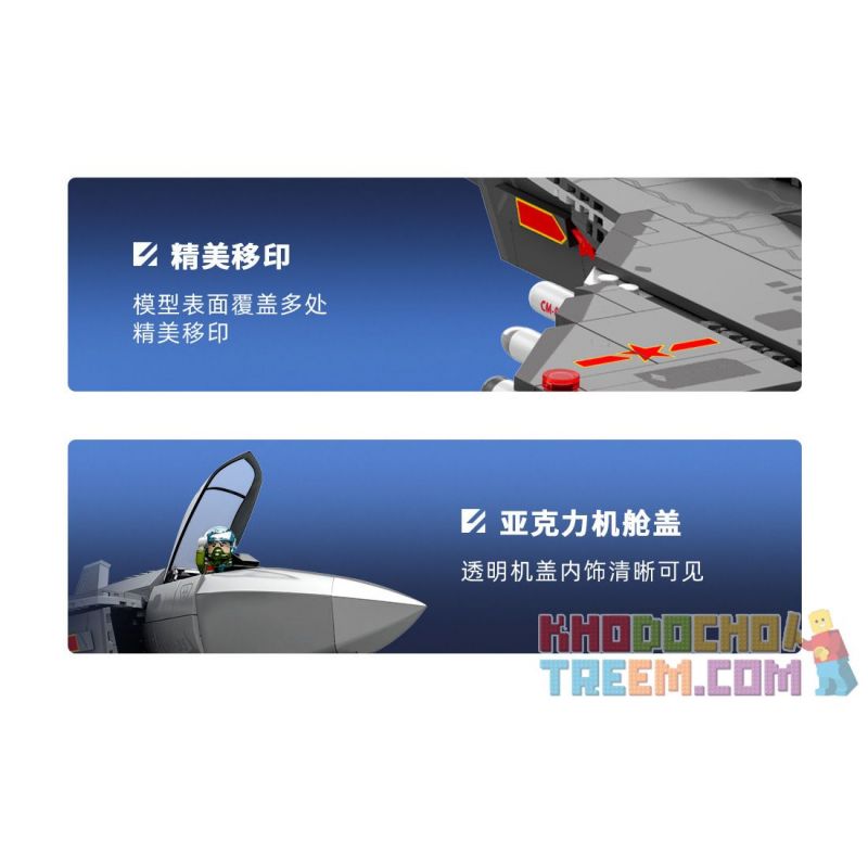 SEMBO 202191 non  VINH QUANG CỦA CƯỜNG QUỐC TIÊM KÍCH TRÊN TÀU SÂN BAY J-35 bộ đồ chơi xếp lắp ráp ghép mô hình Military Army Quân Sự Bộ Đội 1109 khối