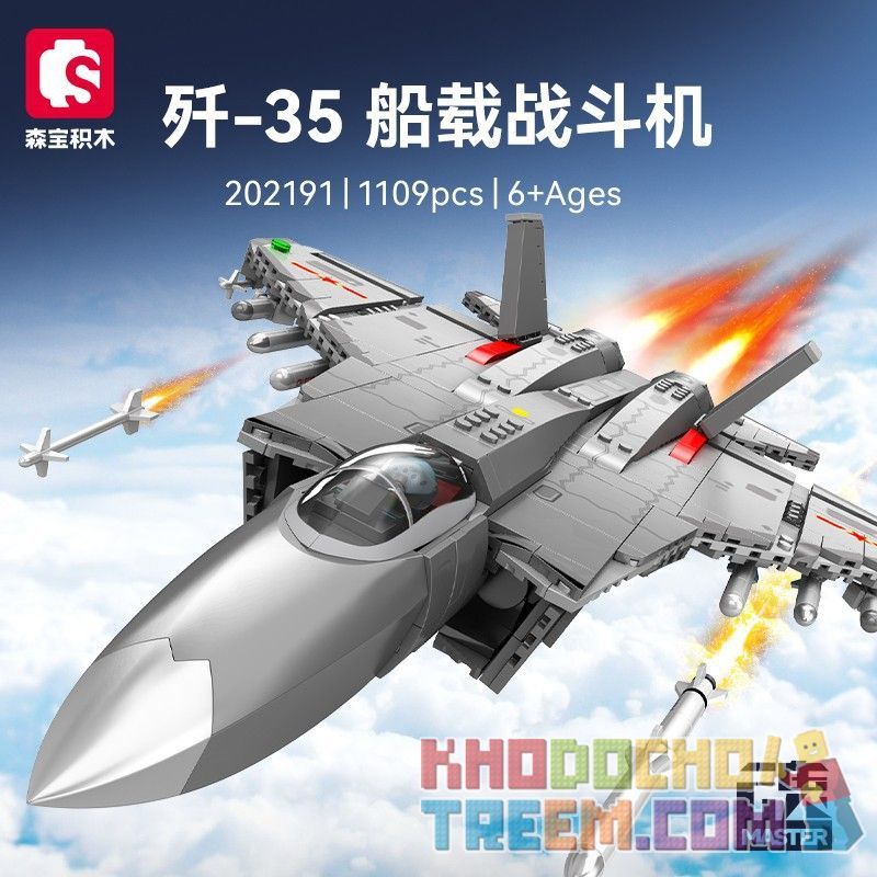 SEMBO 202191 non  VINH QUANG CỦA CƯỜNG QUỐC TIÊM KÍCH TRÊN TÀU SÂN BAY J-35 bộ đồ chơi xếp lắp ráp ghép mô hình Military Army Quân Sự Bộ Đội 1109 khối