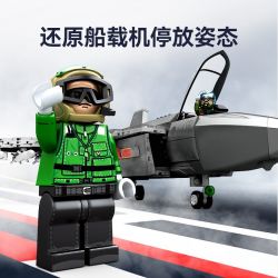 SEMBO 202191 non  VINH QUANG CỦA CƯỜNG QUỐC TIÊM KÍCH TRÊN TÀU SÂN BAY J-35 bộ đồ chơi xếp lắp ráp ghép mô hình Military Army Quân Sự Bộ Đội 1109 khối