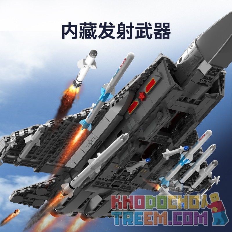 SEMBO 202191 non  VINH QUANG CỦA CƯỜNG QUỐC TIÊM KÍCH TRÊN TÀU SÂN BAY J-35 bộ đồ chơi xếp lắp ráp ghép mô hình Military Army Quân Sự Bộ Đội 1109 khối