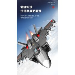 SEMBO 202191 non  VINH QUANG CỦA CƯỜNG QUỐC TIÊM KÍCH TRÊN TÀU SÂN BAY J-35 bộ đồ chơi xếp lắp ráp ghép mô hình Military Army Quân Sự Bộ Đội 1109 khối