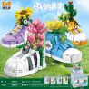YONGLEXING 88043 non  HOA ĐẾN VÀ ĐI 4 CHẬU CÂY THỜI THƯỢNG NGÔN NGỮ JI EYUE CÚC GẤM XƯƠNG RỒNG bộ đồ chơi xếp lắp ráp ghép mô hình
