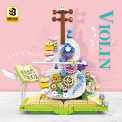 UNITED IMAGINE 1922B non  GIẤC MƠ VIOLON bộ đồ chơi xếp lắp ráp ghép mô hình VIOLIN BOOK 410 khối