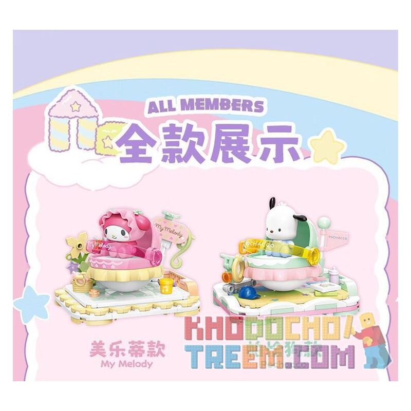 TOP TOY TC2306 2306 non  GIƯỜNG BẬP BÊNH CHO BÉ GIA ĐÌNH SANRIO MÔ HÌNH CHÓ PACHA bộ đồ chơi xếp lắp ráp ghép mô hình POCHACCO