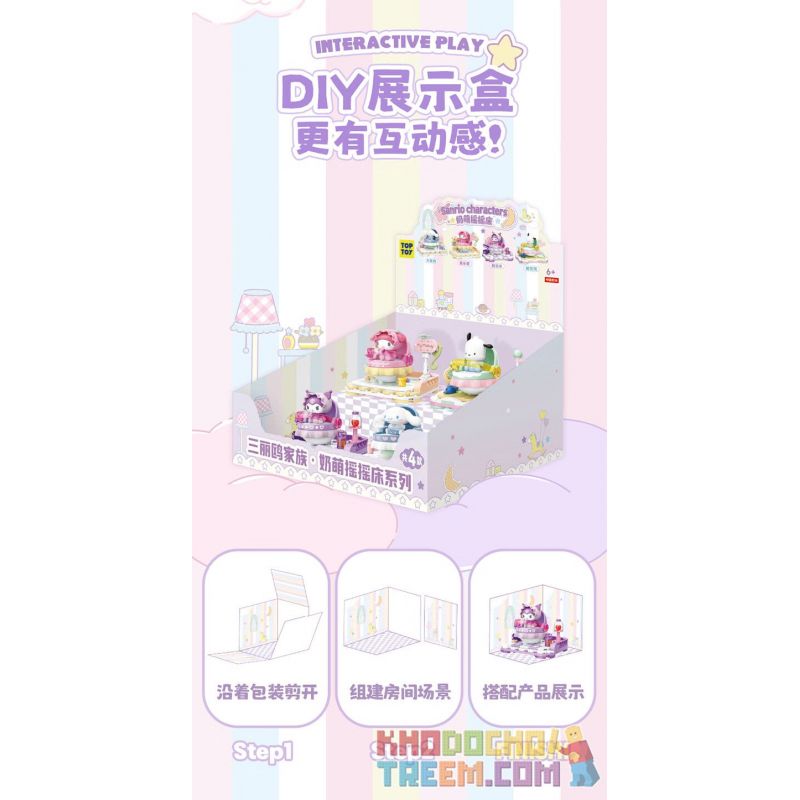 TOP TOY TC2306 2306 non  GIƯỜNG BẬP BÊNH CHO BÉ GIA ĐÌNH SANRIO MÔ HÌNH CHÓ PACHA bộ đồ chơi xếp lắp ráp ghép mô hình POCHACCO