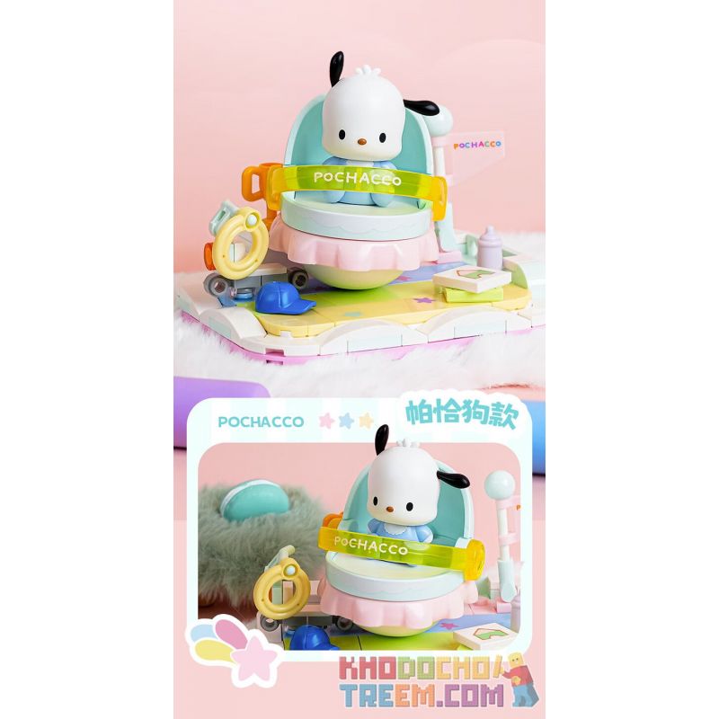 TOP TOY TC2306 2306 non  GIƯỜNG BẬP BÊNH CHO BÉ GIA ĐÌNH SANRIO MÔ HÌNH CHÓ PACHA bộ đồ chơi xếp lắp ráp ghép mô hình POCHACCO