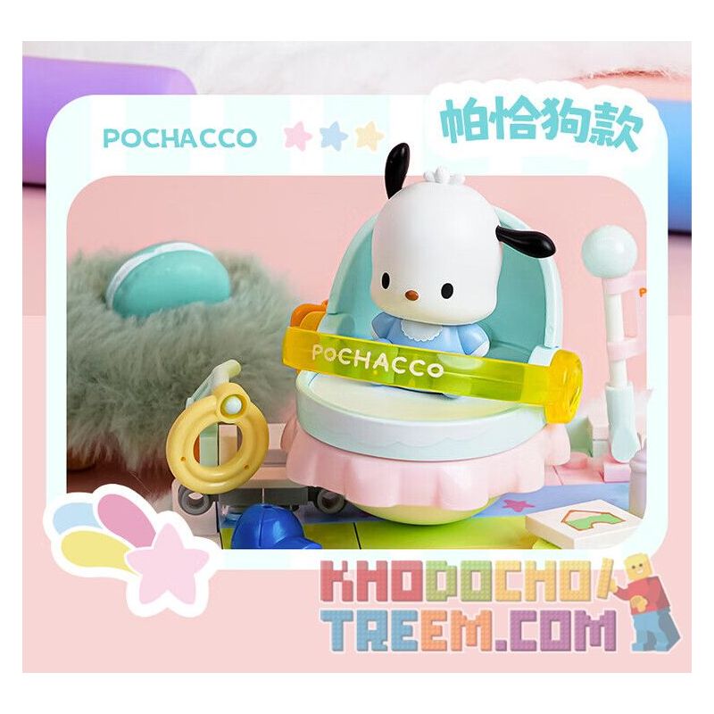 TOP TOY TC2306 2306 non  GIƯỜNG BẬP BÊNH CHO BÉ GIA ĐÌNH SANRIO MÔ HÌNH CHÓ PACHA bộ đồ chơi xếp lắp ráp ghép mô hình POCHACCO