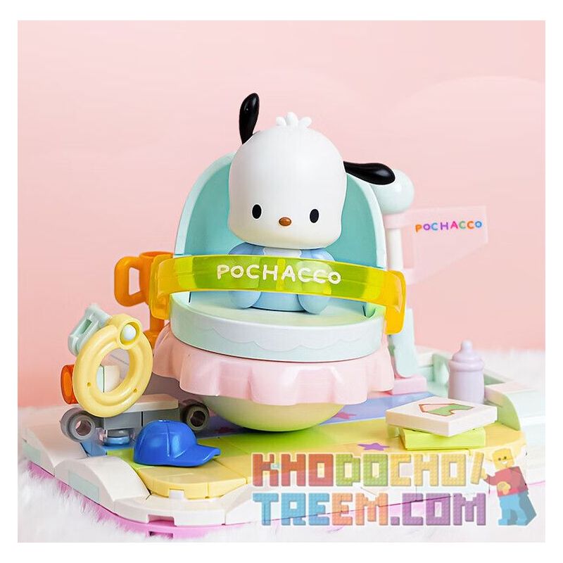 TOP TOY TC2306 2306 non  GIƯỜNG BẬP BÊNH CHO BÉ GIA ĐÌNH SANRIO MÔ HÌNH CHÓ PACHA bộ đồ chơi xếp lắp ráp ghép mô hình POCHACCO