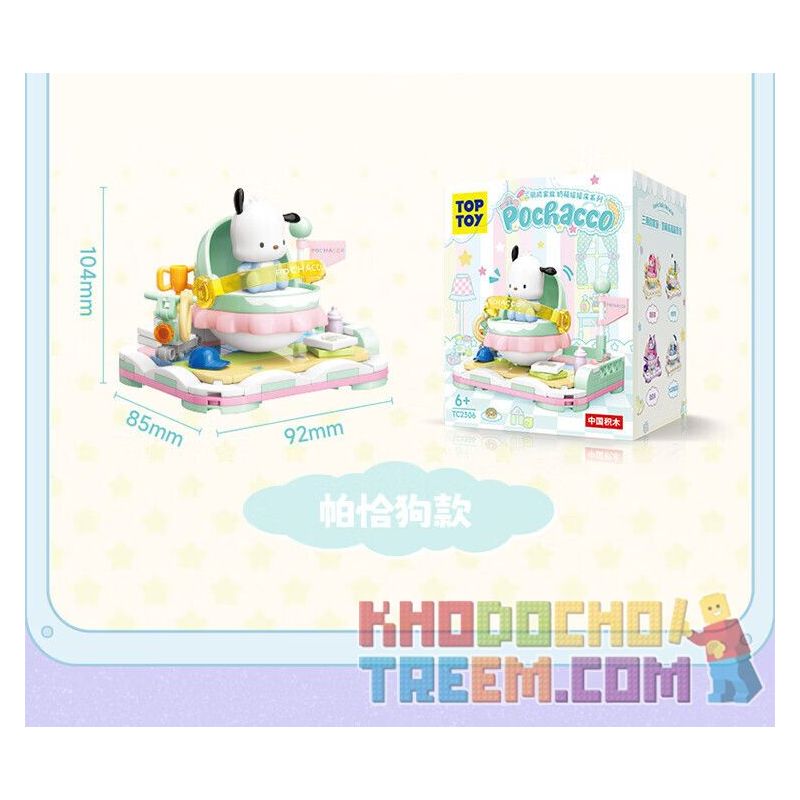 TOP TOY TC2306 2306 non  GIƯỜNG BẬP BÊNH CHO BÉ GIA ĐÌNH SANRIO MÔ HÌNH CHÓ PACHA bộ đồ chơi xếp lắp ráp ghép mô hình POCHACCO