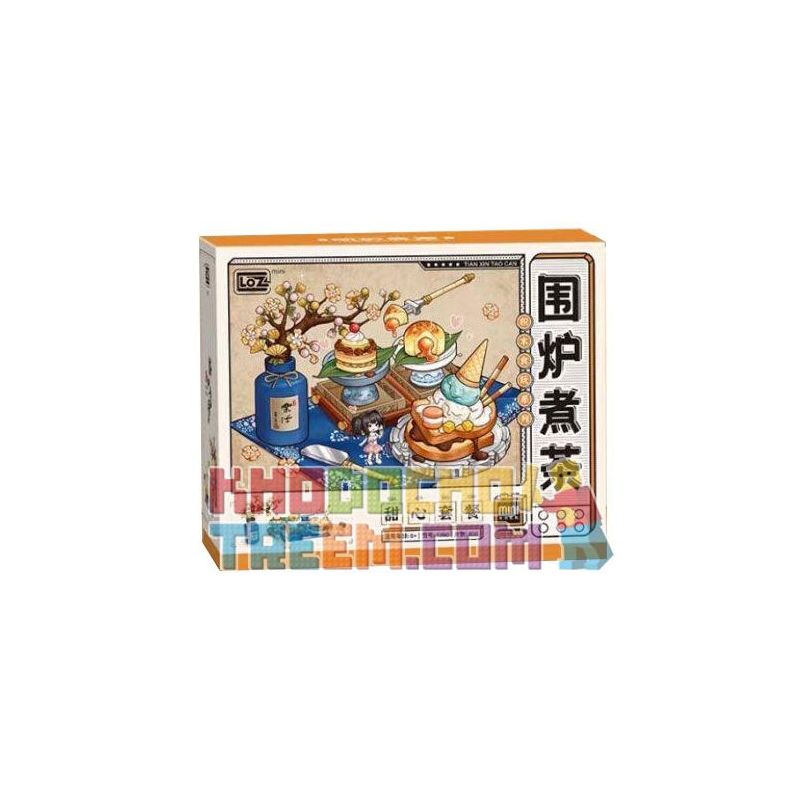 LOZ 1390 non  NẤU TRÀ BÊN BẾP LỬA BỘ TÌNH YÊU bộ đồ chơi xếp lắp ráp ghép mô hình 800 khối