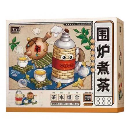 LOZ 1389 non  NẤU TRÀ BÊN BẾP LỬA KẾT HỢP VÀ NƯỚC bộ đồ chơi xếp lắp ráp ghép mô hình 997 khối