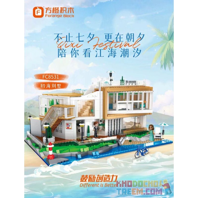 FORANGE FC8531 8531 non  CĂN NHÀ MƠ ƯỚC BIỆT THỰ LINGHAI bộ đồ chơi xếp lắp ráp ghép mô hình Girl DREAM COTTAGE Con Gái 2228 khối