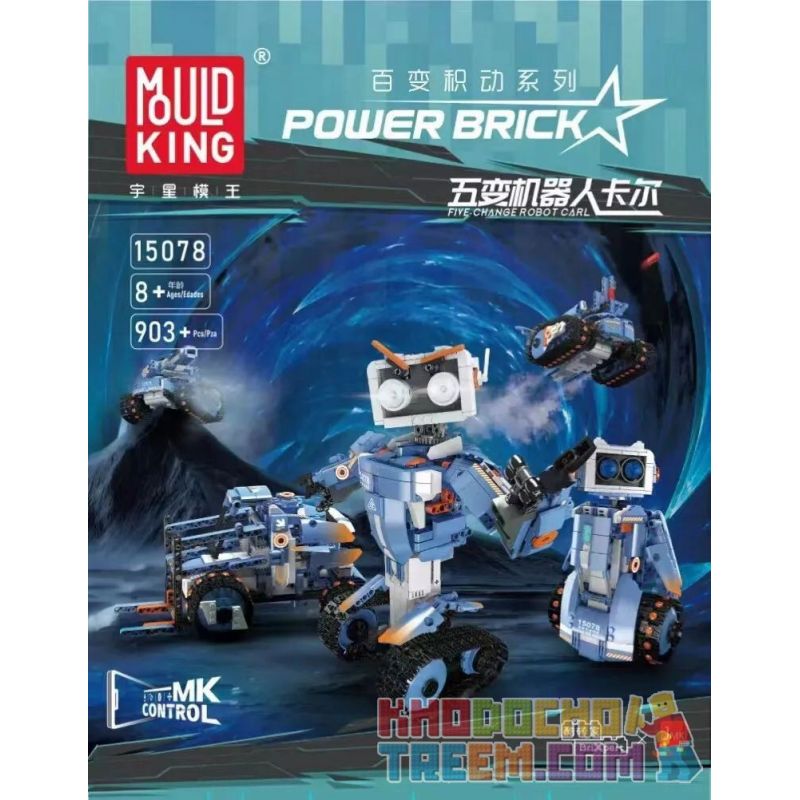 MouldKing 15078 Mould King 15078 non  ROBOT NĂM THAY ĐỔI CARL bộ đồ chơi xếp lắp ráp ghép mô hình  FIVE CHANGE ROBOT CARL Kỹ Thuật Công Nghệ Cao Mô Hình Phương Tiện 903 khối