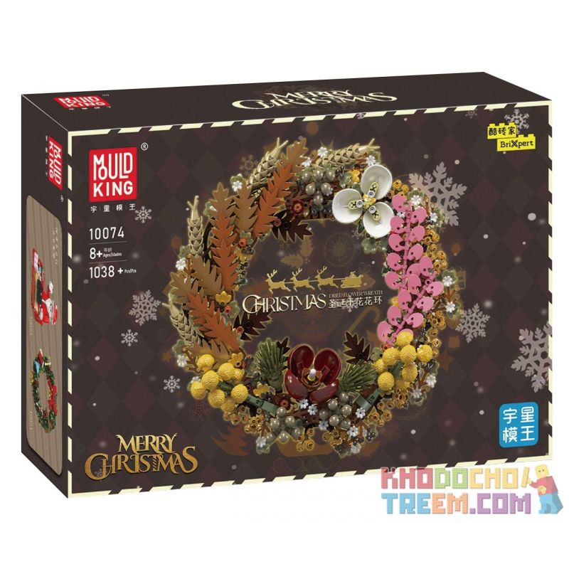 MouldKing 10074 Mould King 10074 non Lego VÒNG HOA KHÔ GIÁNG SINH bộ đồ chơi xếp lắp ráp ghép mô hình Creator CHRISTMAS DRIED FLOWER WREATH Sáng Tạo 1038 khối