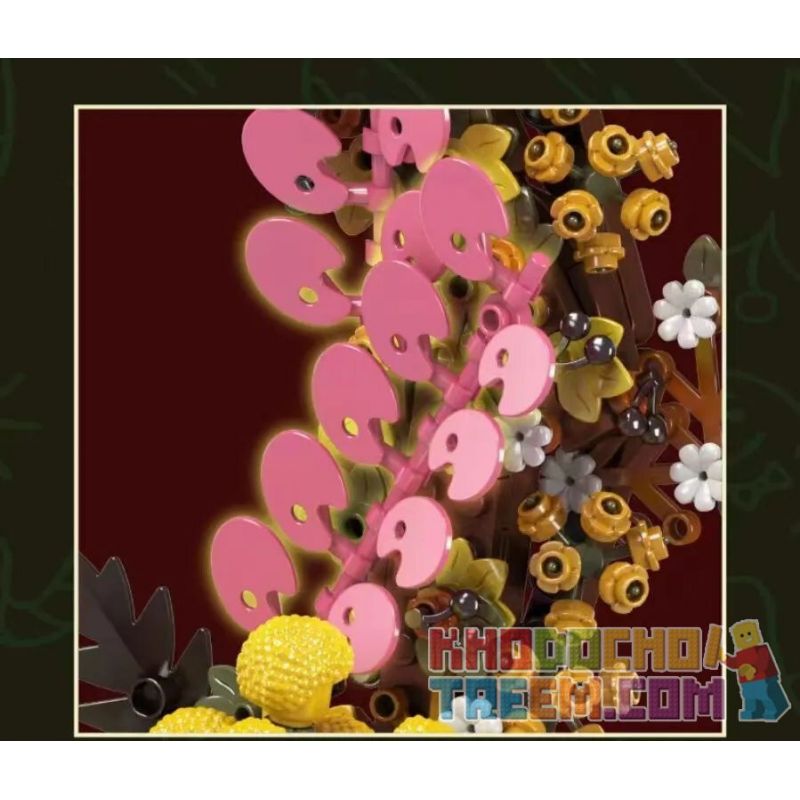MouldKing 10074 Mould King 10074 non  VÒNG HOA KHÔ GIÁNG SINH bộ đồ chơi xếp lắp ráp ghép mô hình Creator CHRISTMAS DRIED FLOWER WREATH Sáng Tạo 1038 khối