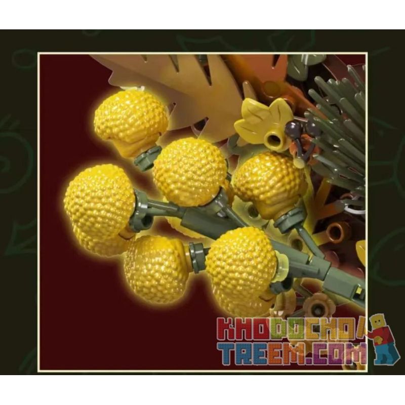 MouldKing 10074 Mould King 10074 non  VÒNG HOA KHÔ GIÁNG SINH bộ đồ chơi xếp lắp ráp ghép mô hình Creator CHRISTMAS DRIED FLOWER WREATH Sáng Tạo 1038 khối