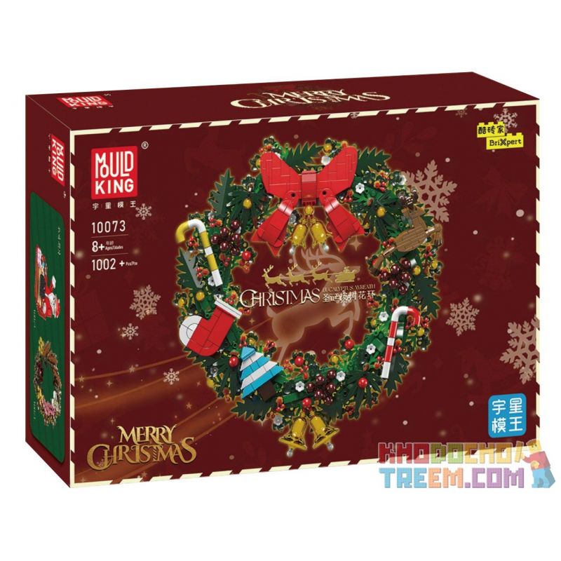 MouldKing 10073 Mould King 10073 non Lego VÒNG HOA BẠCH ĐÀN GIÁNG SINH bộ đồ chơi xếp lắp ráp ghép mô hình Creator CHRISTMAS EUCALYPTUS WREATH Sáng Tạo 1002 khối