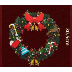 MouldKing 10073 Mould King 10073 non  VÒNG HOA BẠCH ĐÀN GIÁNG SINH bộ đồ chơi xếp lắp ráp ghép mô hình Creator CHRISTMAS EUCALYPTUS WREATH Sáng Tạo 1002 khối