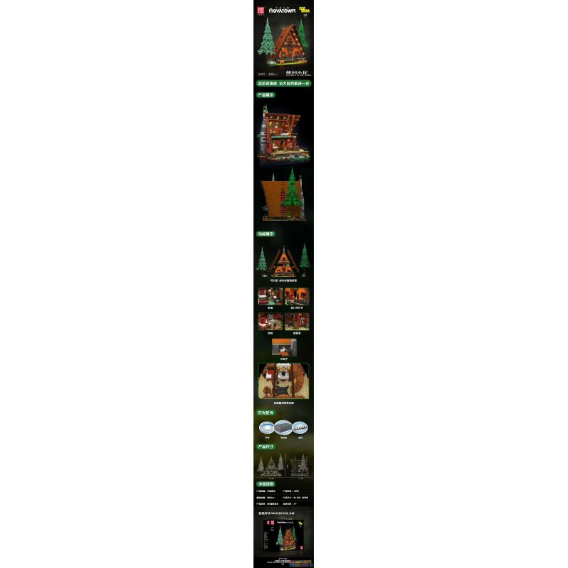 MouldKing 16053 Mould King 16053 non  CABIN TRONG RỪNG bộ đồ chơi xếp lắp ráp ghép mô hình Creator CABIN THE WOODS Sáng Tạo 3398 khối