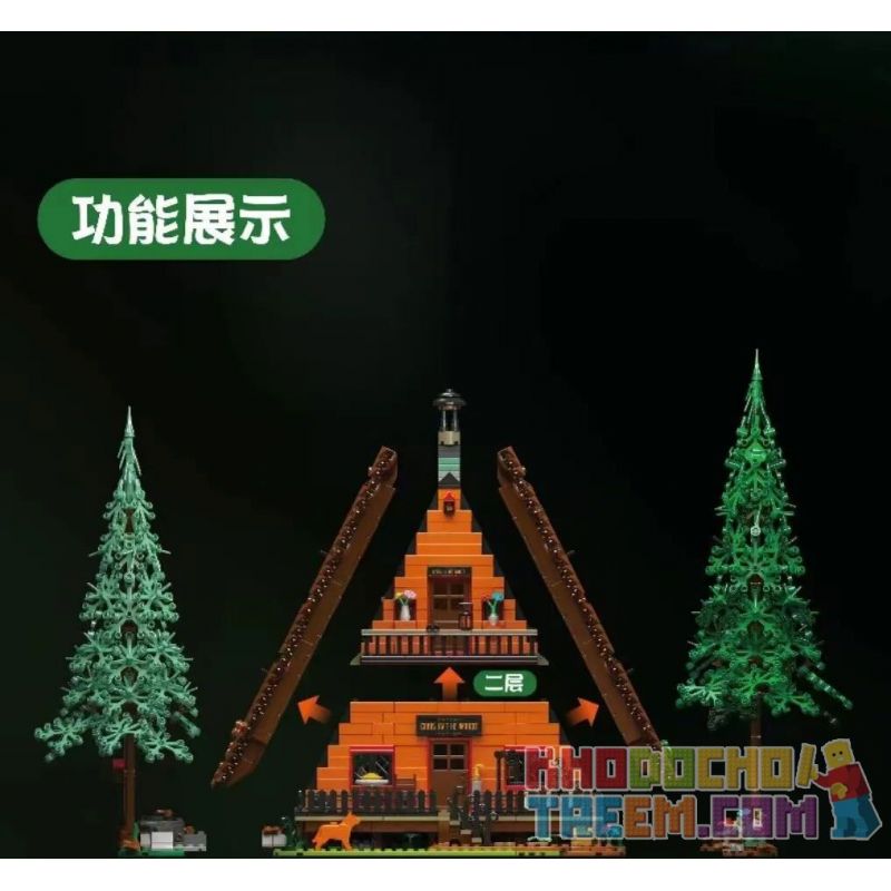 MouldKing 16053 Mould King 16053 non  CABIN TRONG RỪNG bộ đồ chơi xếp lắp ráp ghép mô hình Creator CABIN THE WOODS Sáng Tạo 3398 khối