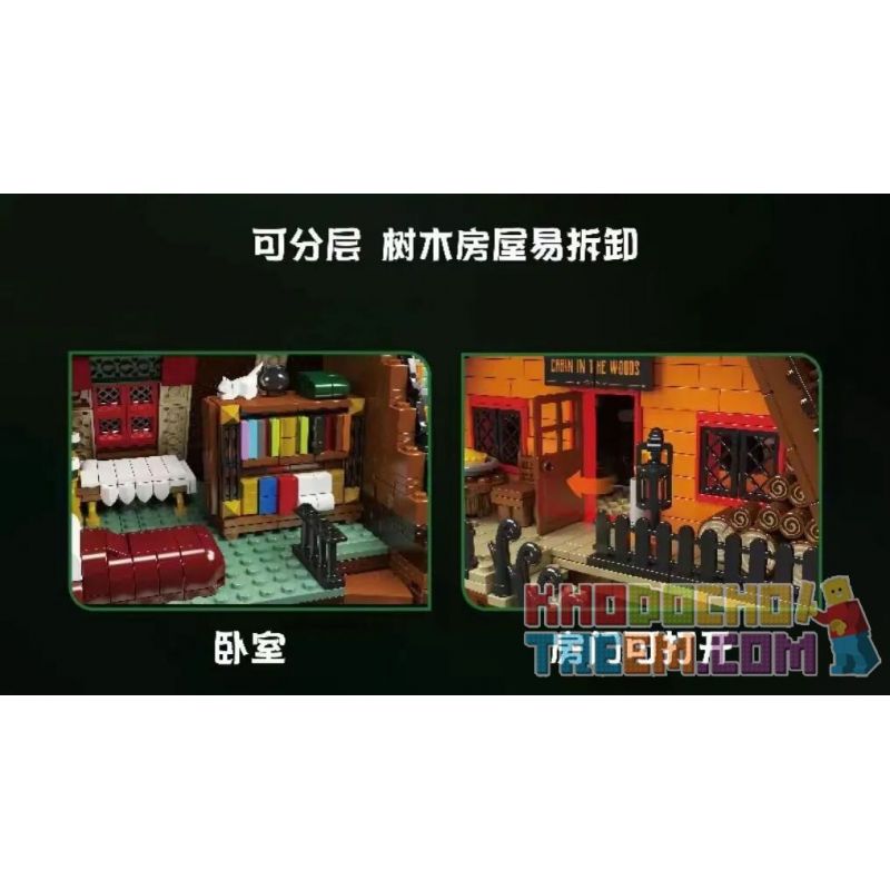 MouldKing 16053 Mould King 16053 non  CABIN TRONG RỪNG bộ đồ chơi xếp lắp ráp ghép mô hình Creator CABIN THE WOODS Sáng Tạo 3398 khối
