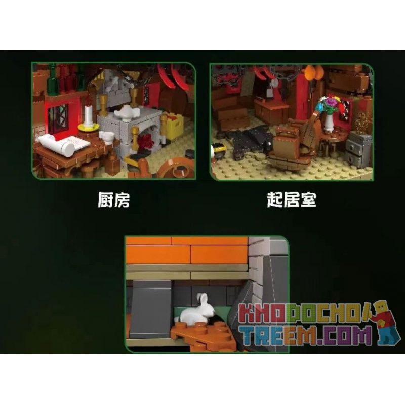 MouldKing 16053 Mould King 16053 non  CABIN TRONG RỪNG bộ đồ chơi xếp lắp ráp ghép mô hình Creator CABIN THE WOODS Sáng Tạo 3398 khối