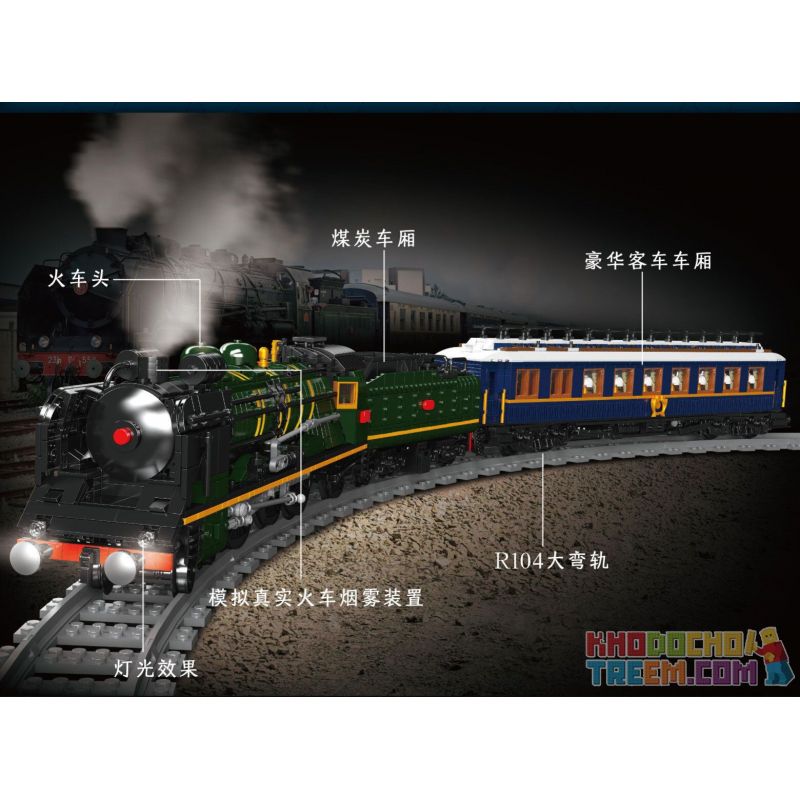 MouldKing 12025 Mould King 12025 non  ĐẦU MÁY HƠI NƯỚC ORIENT EXPRESS FRENCH RAILWAYS SNCF231 bộ đồ chơi xếp lắp ráp ghép mô hình City ORIENT EXPRESS-FRENCH RAILWAYS SNCF 231 STEAM LOCOMOTIVE Thành Phố 3898 khối