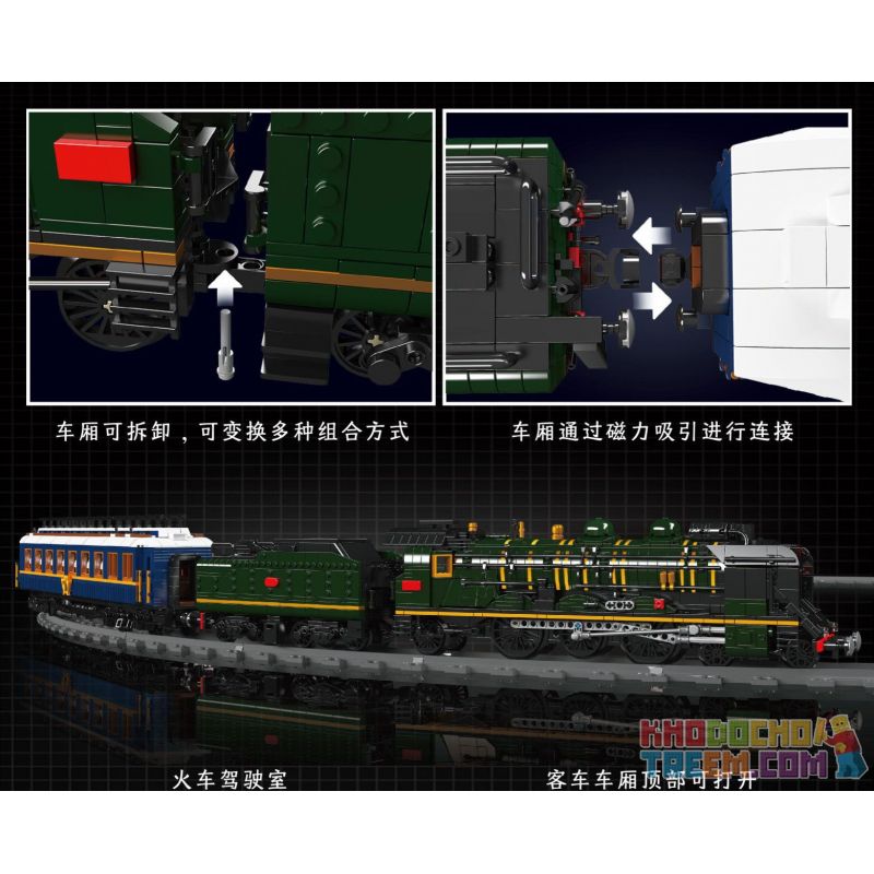 MouldKing 12025 Mould King 12025 non  ĐẦU MÁY HƠI NƯỚC ORIENT EXPRESS FRENCH RAILWAYS SNCF231 bộ đồ chơi xếp lắp ráp ghép mô hình City ORIENT EXPRESS-FRENCH RAILWAYS SNCF 231 STEAM LOCOMOTIVE Thành Phố 3898 khối
