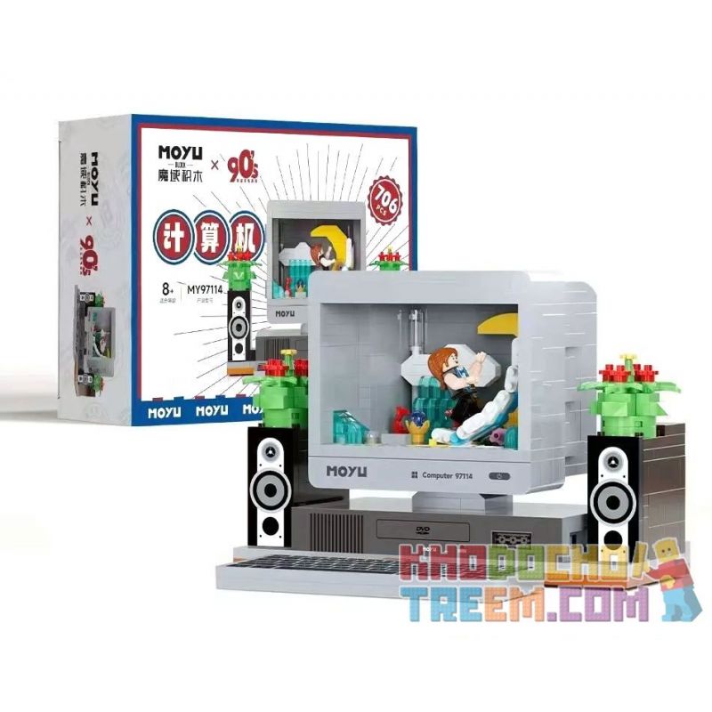 MOYU BLOCK MY97114 97114 non  THIẾT BỊ CỔ ĐIỂN MÁY TÍNH bộ đồ chơi xếp lắp ráp ghép mô hình 706 khối