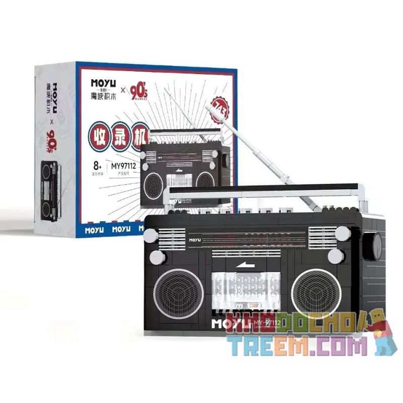 MOYU BLOCK MY97112 97112 non  THIẾT BỊ CỔ ĐIỂN MÁY GHI ÂM CASSETTE bộ đồ chơi xếp lắp ráp ghép mô hình 743 khối