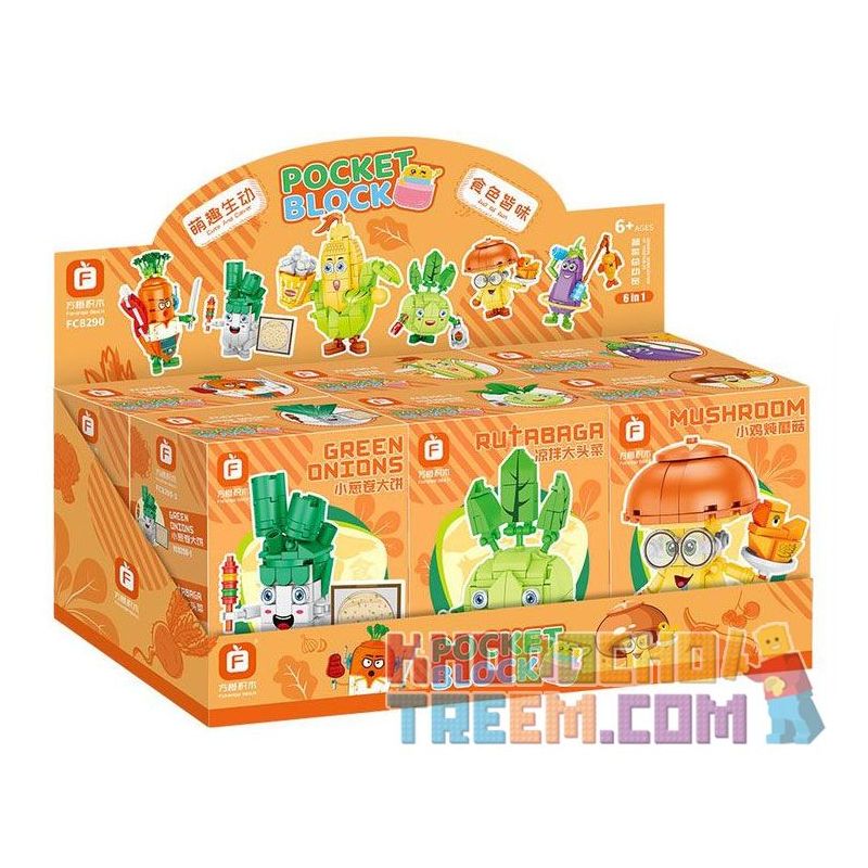 FORANGE FC8290 8290 non  CHAY 6 LOẠI BÁNH MÌ CUỘN HÀNH LÁ SU HÀO NGUỘI GÀ HẦM NẤM SÚP CỦ CẢI VÀ SƯỜN HEO BỎNG NGÔ ĐƯỜNG CÀ TÍM HƯƠNG CÁ bộ đồ chơi xếp lắp ráp ghép mô hình 680 khối