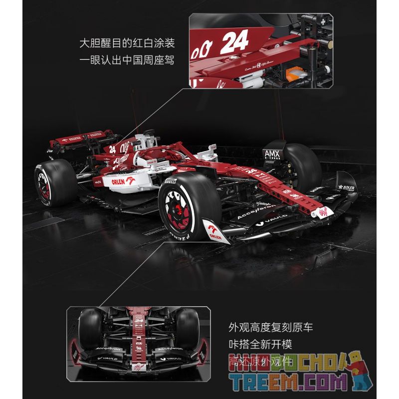 CADA DOUBLEE C64005 64005 non  XE ĐUA ALFA ROMEO 2022 F1 C42 tỷ lệ 1:8 bộ đồ chơi xếp lắp ráp ghép mô hình  ALFA ROMEO F1 TEAM ORLEN C42 2022 Kỹ Thuật Công Nghệ Cao Mô Hình Phương Tiện 1868 khối