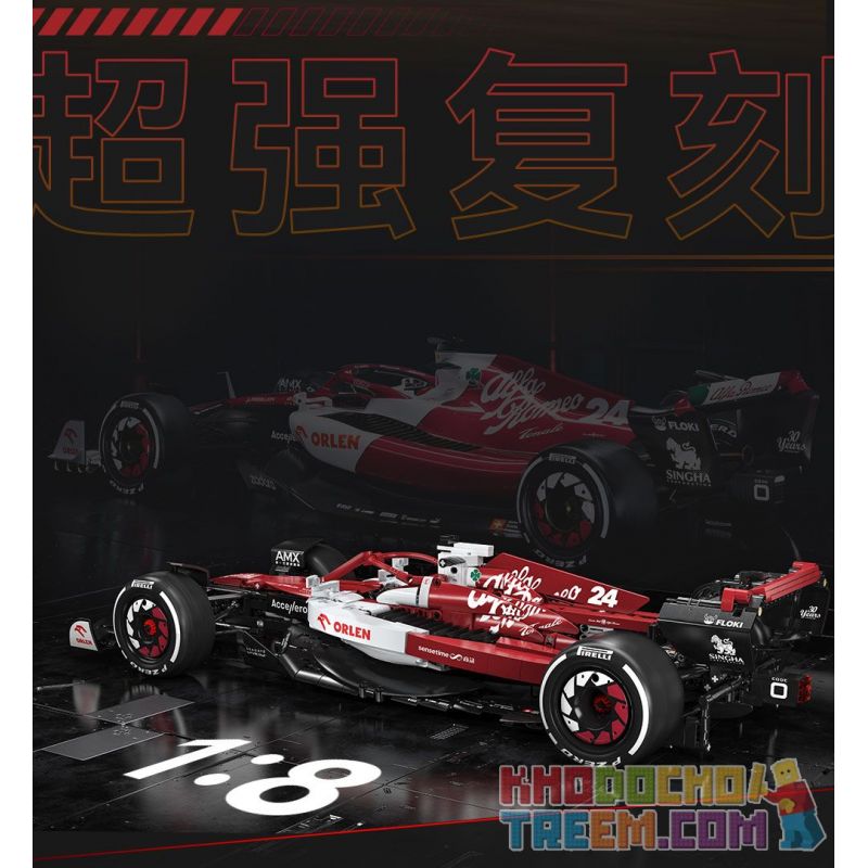 CADA DOUBLEE C64005 64005 non  XE ĐUA ALFA ROMEO 2022 F1 C42 tỷ lệ 1:8 bộ đồ chơi xếp lắp ráp ghép mô hình  ALFA ROMEO F1 TEAM ORLEN C42 2022 Kỹ Thuật Công Nghệ Cao Mô Hình Phương Tiện 1868 khối