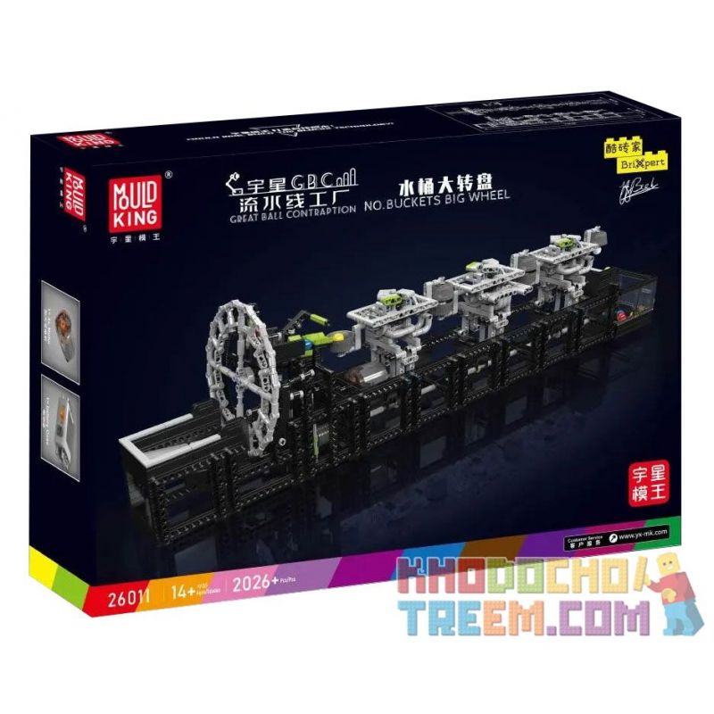 MouldKing 26011 Mould King 26011 REBRICKABLE MOC-103725 103725 MOC103725 non  NHÀ MÁY SẢN XUẤT DÂY CHUYỀN LẮP RÁP GBC BÀN XOAY GẦU bộ đồ chơi xếp lắp ráp ghép mô hình  BUCKETS BIG WHEEL Kỹ Thuật Công Nghệ Cao Mô Hình Phương Tiện 2026 khối