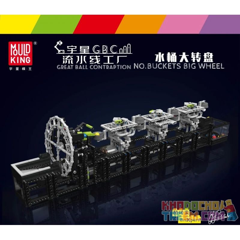 MouldKing 26011 Mould King 26011 REBRICKABLE MOC-103725 103725 MOC103725 non  NHÀ MÁY SẢN XUẤT DÂY CHUYỀN LẮP RÁP GBC BÀN XOAY GẦU bộ đồ chơi xếp lắp ráp ghép mô hình  BUCKETS BIG WHEEL Kỹ Thuật Công Nghệ Cao Mô Hình Phương Tiện 2026 khối