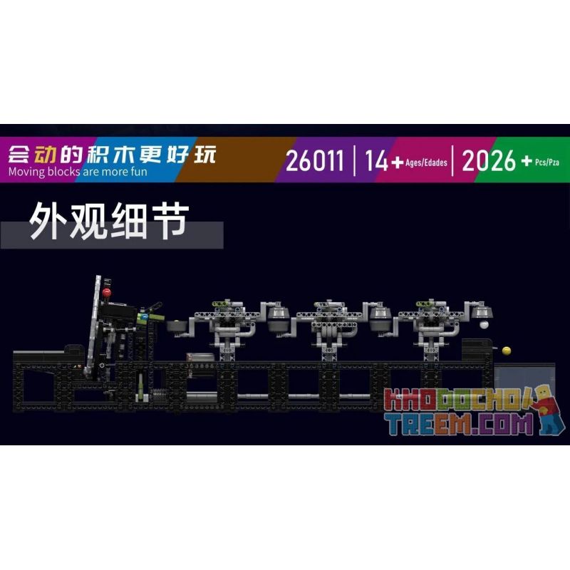 MouldKing 26011 Mould King 26011 REBRICKABLE MOC-103725 103725 MOC103725 non  NHÀ MÁY SẢN XUẤT DÂY CHUYỀN LẮP RÁP GBC BÀN XOAY GẦU bộ đồ chơi xếp lắp ráp ghép mô hình  BUCKETS BIG WHEEL Kỹ Thuật Công Nghệ Cao Mô Hình Phương Tiện 2026 khối