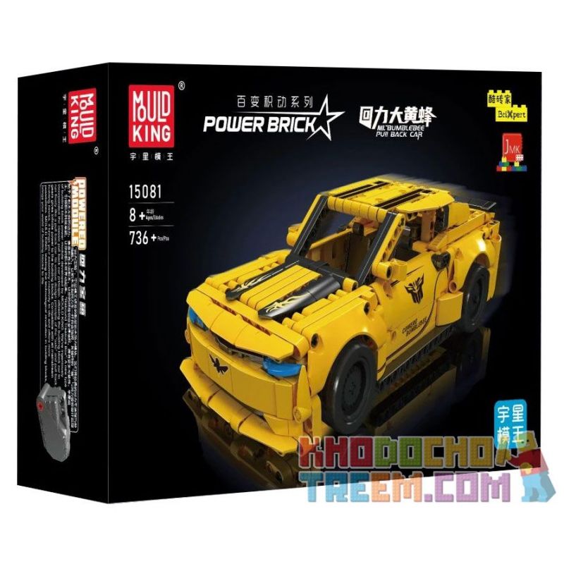 MouldKing 15081 Mould King 15081 non  KÉO LẠI CON ONG XE bộ đồ chơi xếp lắp ráp ghép mô hình  BUMBLEBEE PULL BACK CAR Kỹ Thuật Công Nghệ Cao Mô Hình Phương Tiện 736 khối