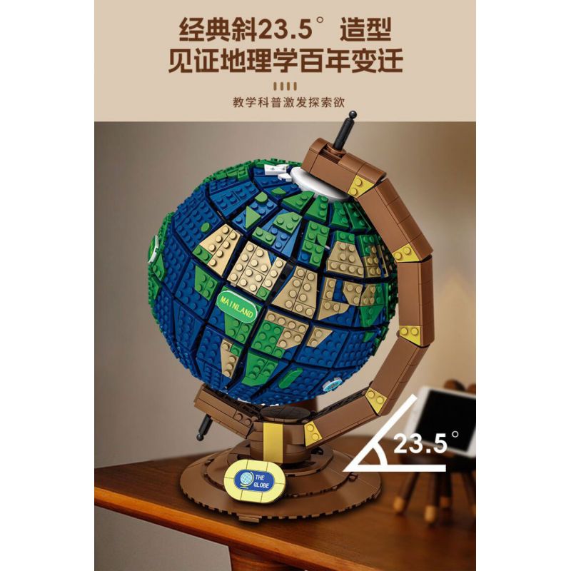 DK 80006 non  KHỐI CẦU bộ đồ chơi xếp lắp ráp ghép mô hình Creator THE GLOBE Sáng Tạo 1587 khối