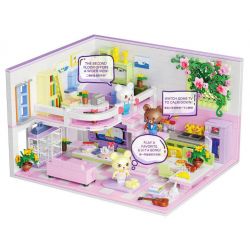 ZHEGAO 613012 non  CĂN HỘ BẢO HÙNG HUAHUA bộ đồ chơi xếp lắp ráp ghép mô hình BABY BEAR APARTMENT 1110 khối