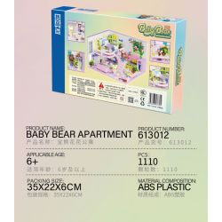 ZHEGAO 613012 non  CĂN HỘ BẢO HÙNG HUAHUA bộ đồ chơi xếp lắp ráp ghép mô hình BABY BEAR APARTMENT 1110 khối
