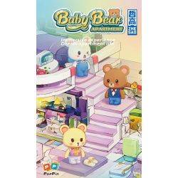 ZHEGAO 613012 non  CĂN HỘ BẢO HÙNG HUAHUA bộ đồ chơi xếp lắp ráp ghép mô hình BABY BEAR APARTMENT 1110 khối