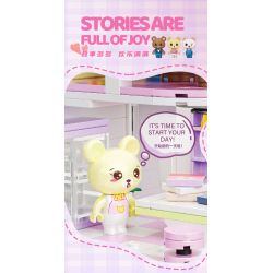 ZHEGAO 613012 non  CĂN HỘ BẢO HÙNG HUAHUA bộ đồ chơi xếp lắp ráp ghép mô hình BABY BEAR APARTMENT 1110 khối