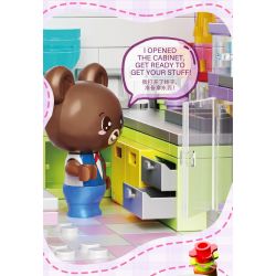 ZHEGAO 613012 non  CĂN HỘ BẢO HÙNG HUAHUA bộ đồ chơi xếp lắp ráp ghép mô hình BABY BEAR APARTMENT 1110 khối