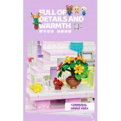 ZHEGAO 613012 non  CĂN HỘ BẢO HÙNG HUAHUA bộ đồ chơi xếp lắp ráp ghép mô hình BABY BEAR APARTMENT 1110 khối