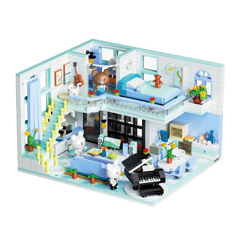 ZHEGAO 613011 non Lego CHUNG CƯ BẢO HÙNG LAI bộ đồ chơi xếp lắp ráp ghép mô hình BABY BEAR APARTMENT 1165 khối